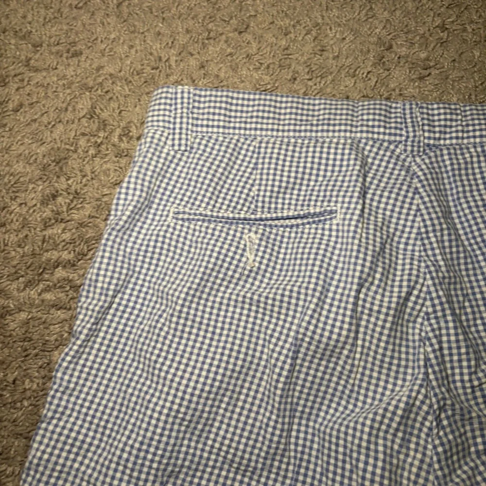 Polo Ralph Lauren Mens 32 Blue Gingham Cotton Flat Front Shorts Preppy Classic
